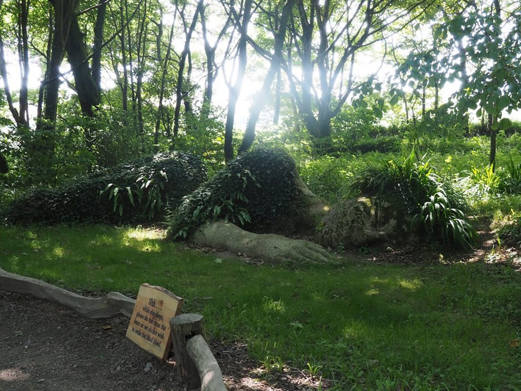 The Mud Maid at Lost Gardens of Heligan, a short drive away from yurts at Cotna Eco Retreat, Cornwall